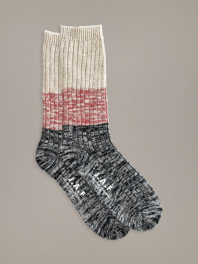 Port Sock - Beige/Cinnabar/Black-Just Another Fisherman-P&amp;K The General Store