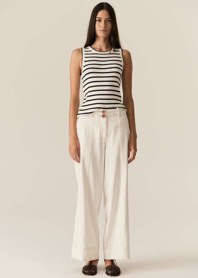 Luca Tank - White/Ink-POL-P&amp;K The General Store