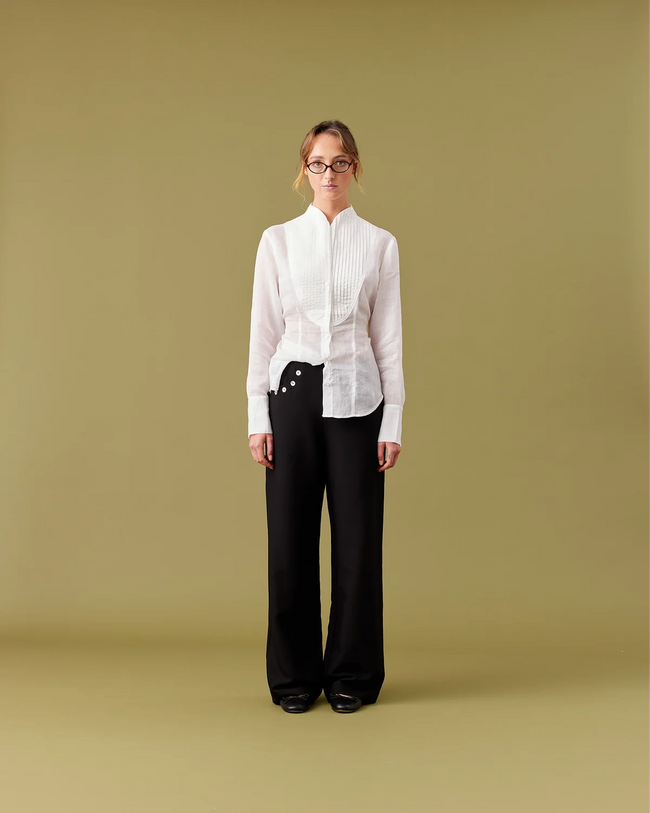 Casper Tuxedo Shirt - White-RUBY-P&amp;K The General Store