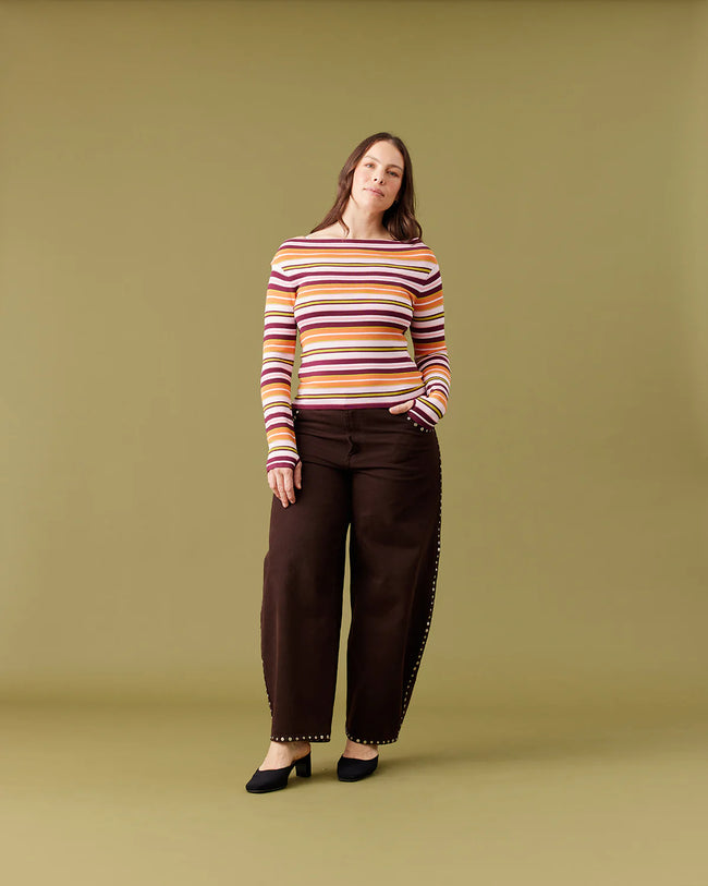 Emma Knit L/S - Berry Ripple Stripe-RUBY-P&amp;K The General Store