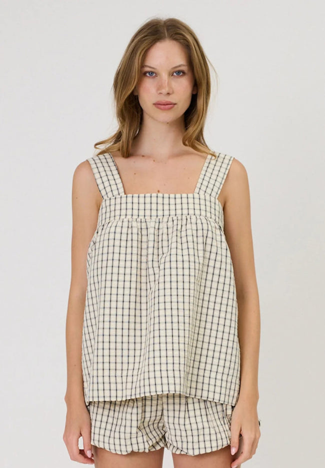 Lainey Top - Ivory Check-REMAIN-P&amp;K The General Store