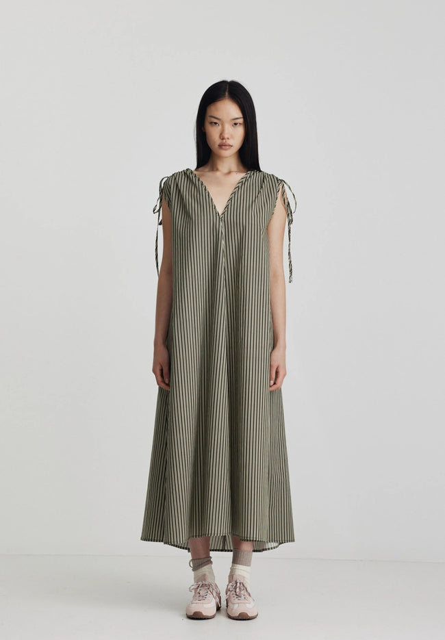 Armadi Dress - Khaki/ Butter Stripe-RICOCHET-P&amp;K The General Store