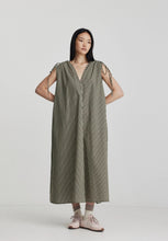Load image into Gallery viewer, Armadi Dress - Khaki/ Butter Stripe

