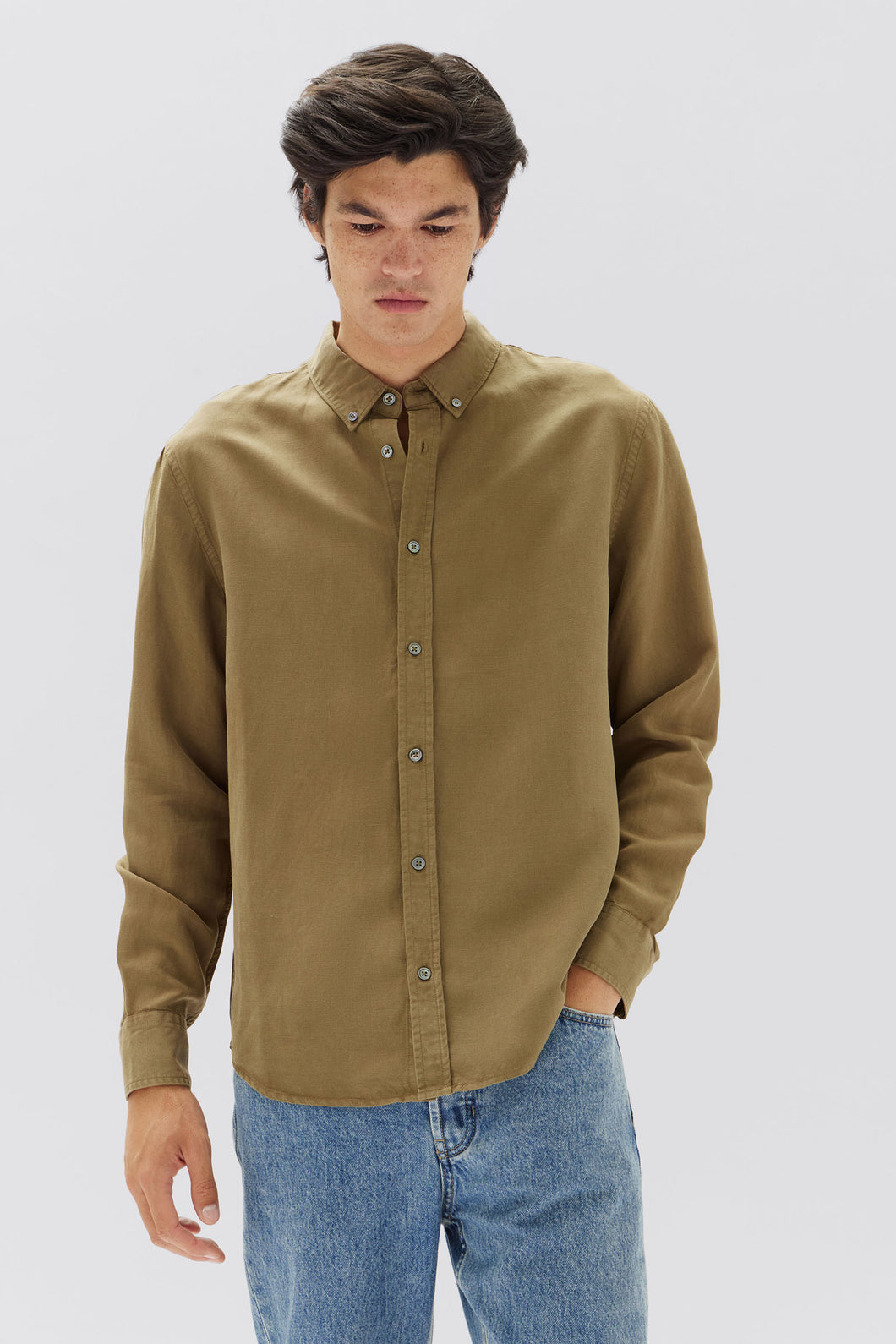Rosco Long Sleeve Shirt - Pea-ASSEMBLY LABEL-P&K The General Store