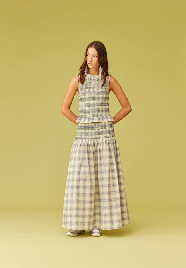 Anastasia Skirt - Sage Tartan-RUBY-P&amp;K The General Store