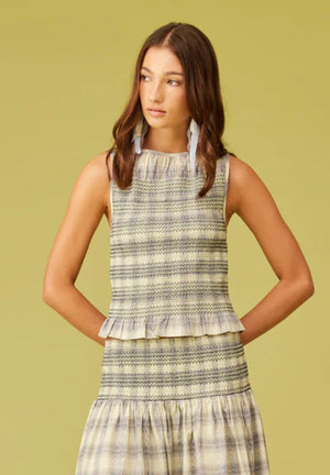 Anastasia Tank - Sage Tartan-RUBY-P&amp;K The General Store