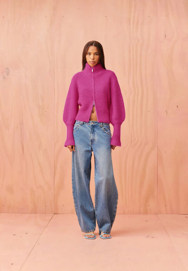 Matilda Zip Cardigan - Magenta-RUBY-P&amp;K The General Store