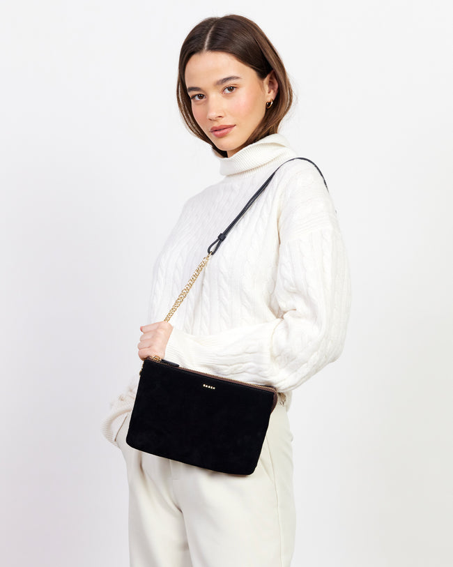 Tilly's Big Sis Crossbody - Black Suede-SABEN-P&amp;K The General Store