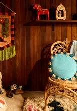 Load image into Gallery viewer, Reese Round Cushion - Turquoise Feather Insert-SAGE AND CLARE-P&amp;K The General Store
