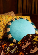 Load image into Gallery viewer, Reese Round Cushion - Turquoise Feather Insert-SAGE AND CLARE-P&amp;K The General Store

