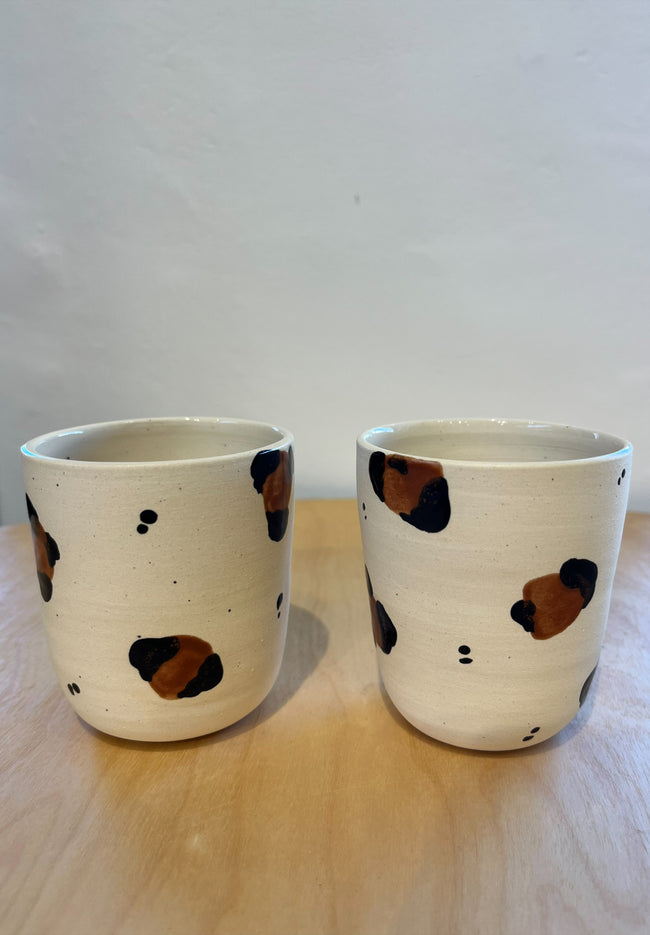 Tumbler - Cream - Leopard Glaze-Sara Boult-P&amp;K The General Store