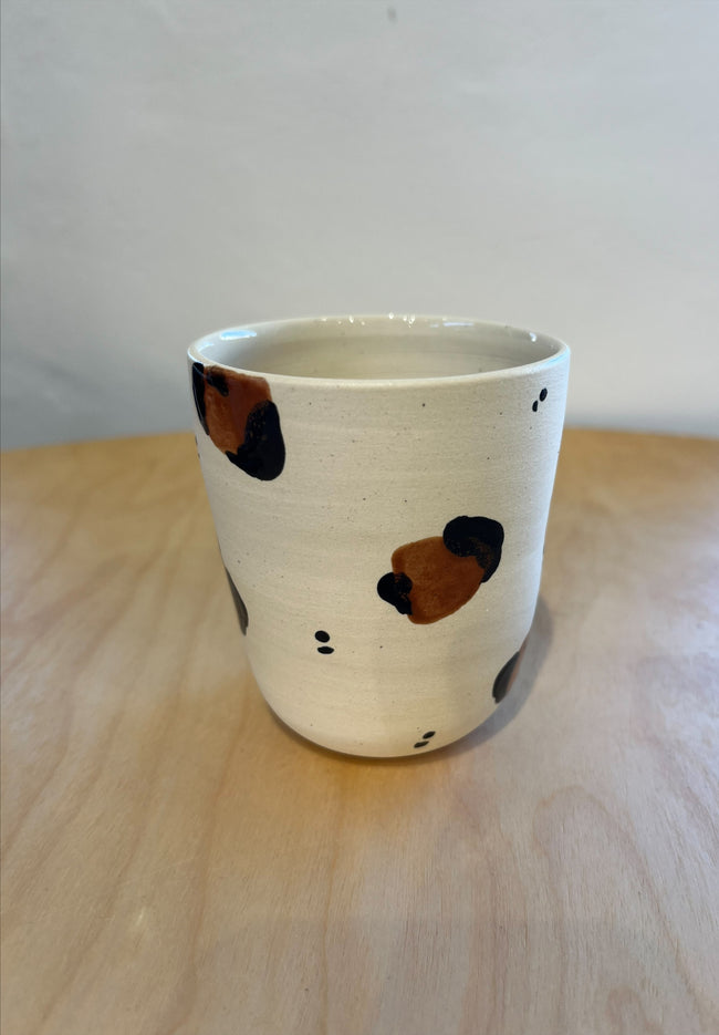 Tumbler - Cream - Leopard Glaze-Sara Boult-P&amp;K The General Store