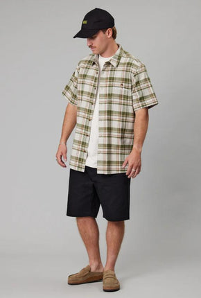 Schooner S/S Shirt - Lichen/Sand Check-Just Another Fisherman-P&amp;K The General Store