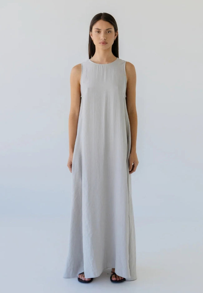 Silky Maxi Dress - Pebble-SOPHIE-P&amp;K The General Store