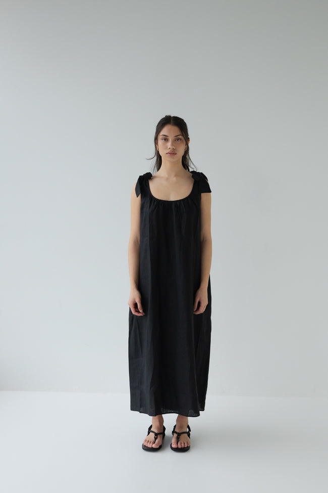 Bows Dress - Black-SOPHIE-P&amp;K The General Store