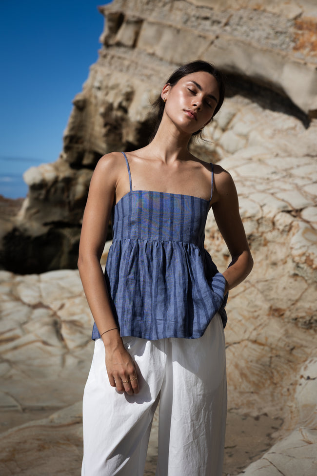 Go To Top - Denim Stripe-SOPHIE-P&amp;K The General Store