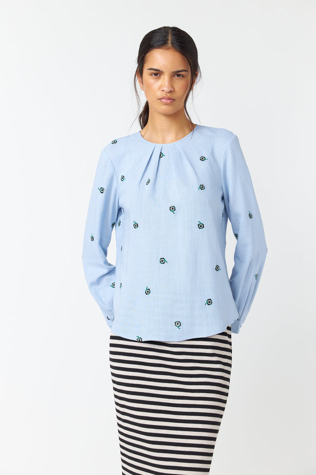 Pansy Top - Sky Blue-Sylvester-P&amp;K The General Store