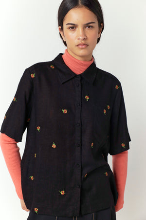 Pansy Shirt - Black-Sylvester-P&amp;K The General Store