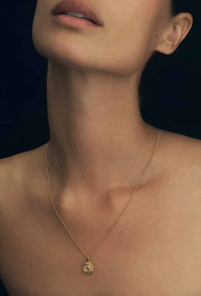 Aster Necklace Black Spinal - Gold Vermeil-TEMPLE OF THE SUN-P&amp;K The General Store