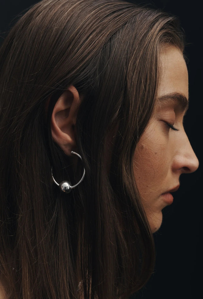 Alba Hoops Large - Silver-TEMPLE OF THE SUN-P&amp;K The General Store