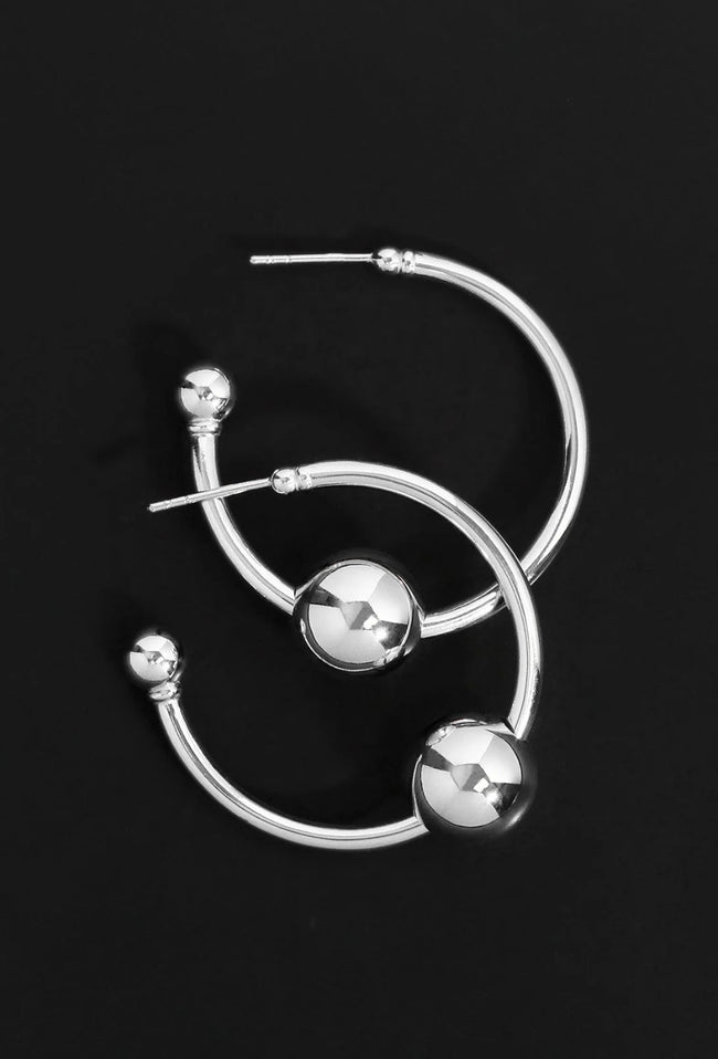 Alba Hoops Large - Silver-TEMPLE OF THE SUN-P&amp;K The General Store
