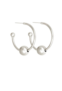 Alba Hoops Large - Silver-TEMPLE OF THE SUN-P&amp;K The General Store