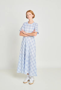 Balance Dress - Pale Blue Check-TWENTY SEVEN NAMES-P&amp;K The General Store