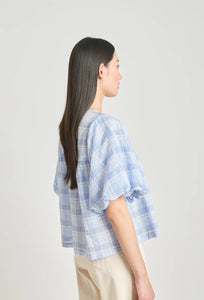 Pearly Gates Blouse - Pale Blue Check-TWENTY SEVEN NAMES-P&amp;K The General Store