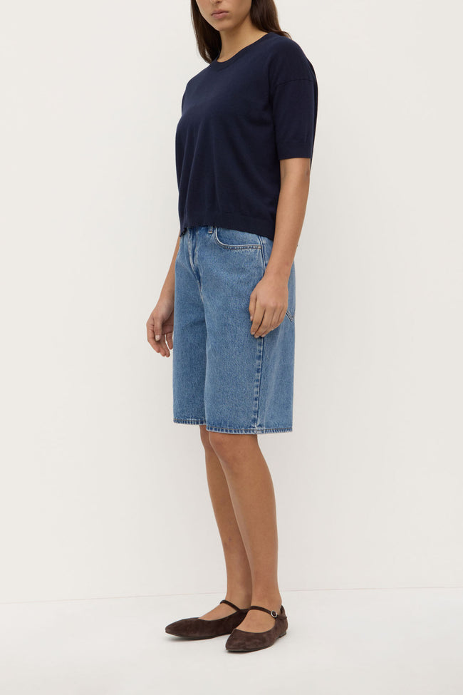 Vanya Cotton Cashmere Boxy Knit - Navy-ASSEMBLY LABEL-P&amp;K The General Store