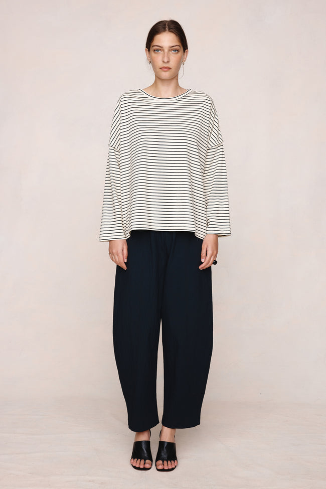 Yelena Tee - Ivory/Black Stripe-MARLE-P&amp;K The General Store