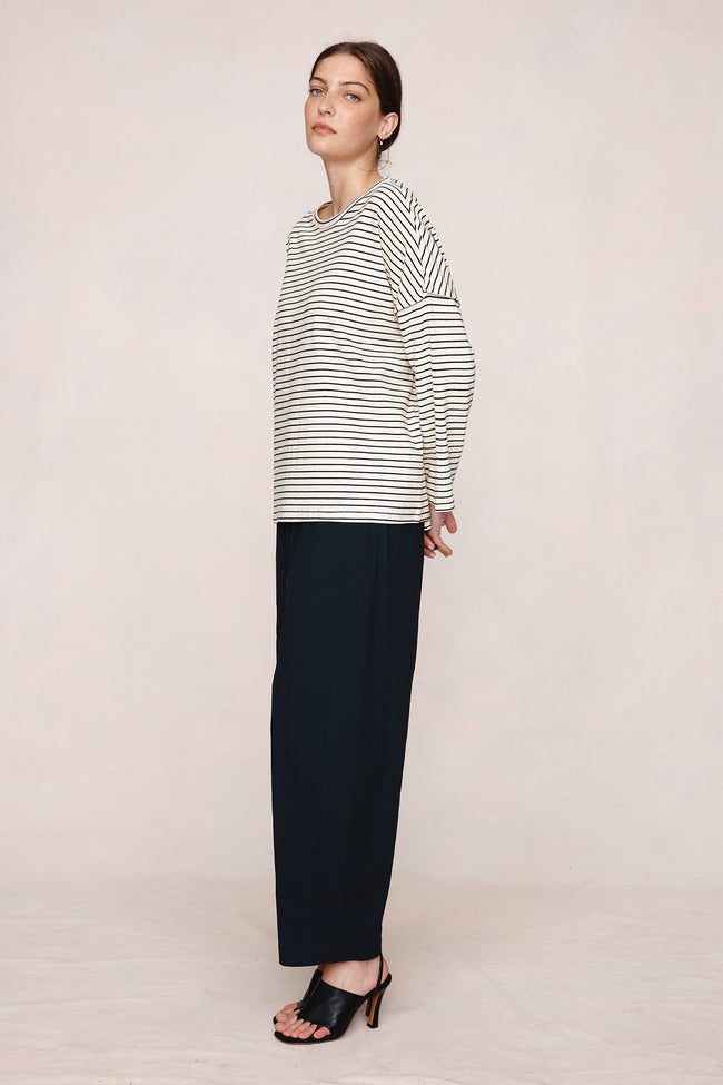 Yelena Tee - Ivory/Black Stripe-MARLE-P&amp;K The General Store