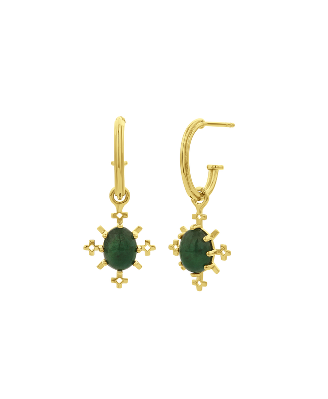 Farrah Hoop - 22K Gold Vermeil with Emerald-ZOE & MORGAN-P&amp;K The General Store