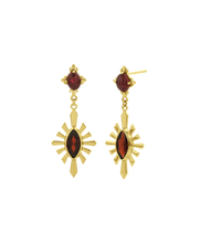 Load image into Gallery viewer, Sisterhood Earring - 22K Gold Vermeil with Pink Tourmaline &amp; Rhodolite Garnet-ZOE &amp; MORGAN-P&amp;K The General Store
