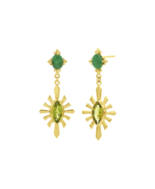 Sisterhood Earring - 22K Gold Vermeil with Emerald & Peridot-ZOE & MORGAN-P&amp;K The General Store