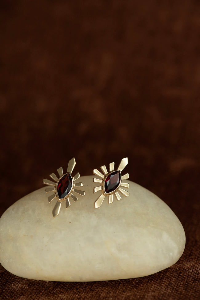 Sister Stud - 22K Gold Vermeil with Rhodolite Garnet-ZOE & MORGAN-P&amp;K The General Store
