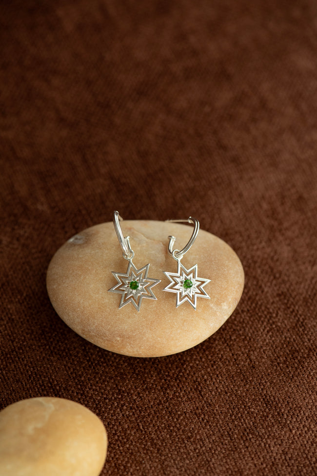 Nora Hoops - Sterling Silver with Chrome Diopsode-ZOE & MORGAN-P&amp;K The General Store
