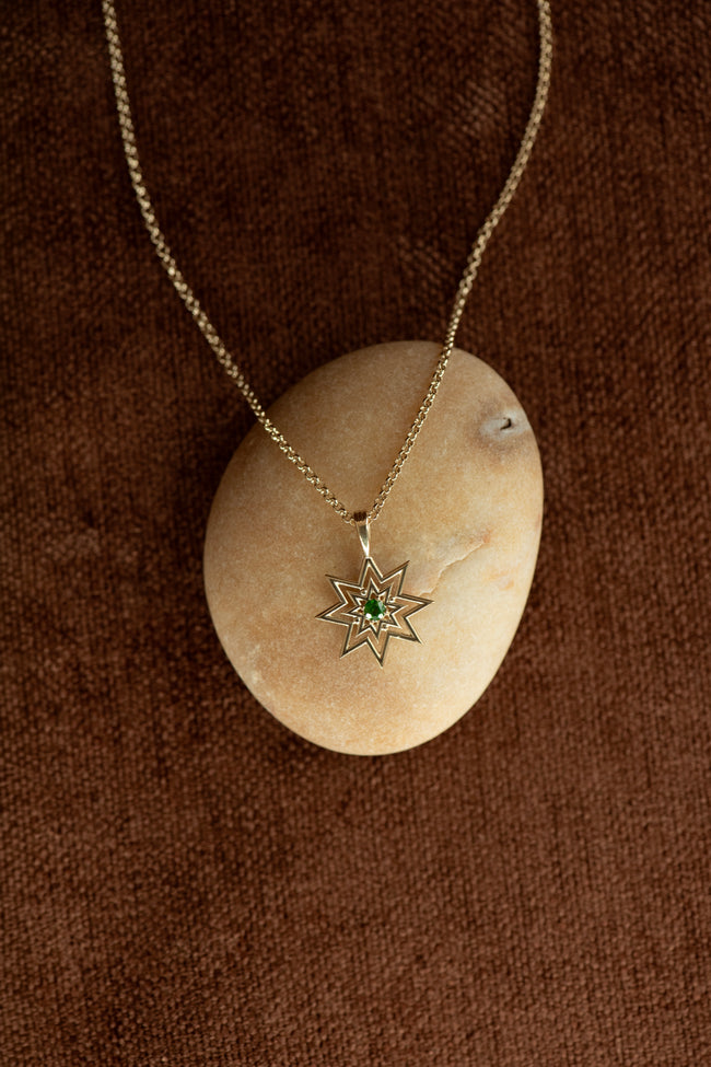 Nora Necklace - 22K Gold Vermeil with Chrome Diopside-ZOE & MORGAN-P&amp;K The General Store