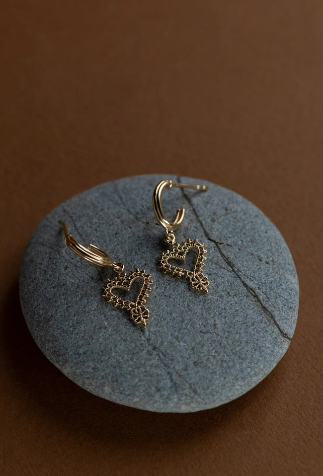 Mini Gypsy Heart Earrings - 22K Gold Vermeil-ZOE & MORGAN-P&amp;K The General Store