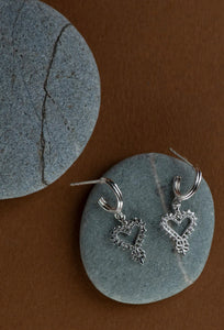 Mini Gypsy Heart Earrings - Sterling Silver-ZOE & MORGAN-P&amp;K The General Store
