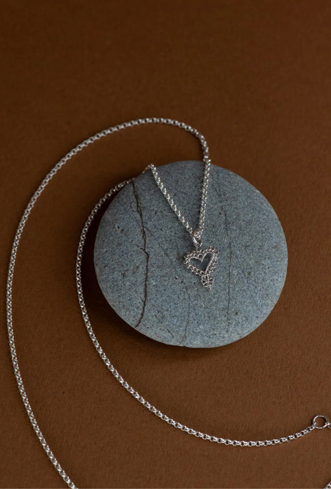 Mini Gypsy Heart Necklace - Sterling Silver-ZOE & MORGAN-P&amp;K The General Store