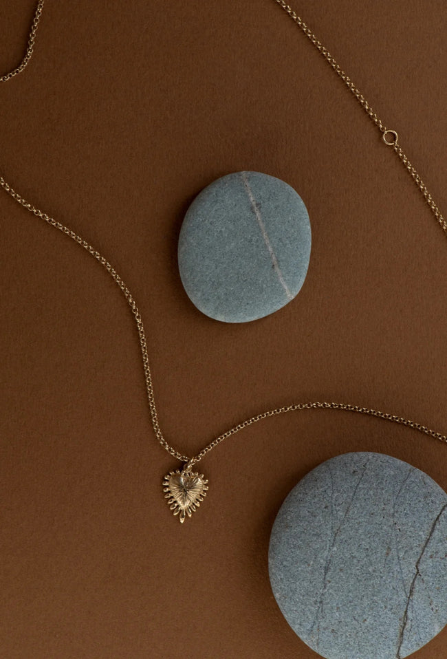 Mini Heart Ray Necklace - 22K Gold Vermeil-ZOE & MORGAN-P&amp;K The General Store
