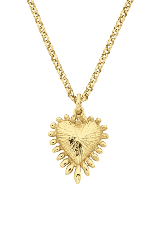 Mini Heart Ray Necklace - 22K Gold Vermeil-ZOE & MORGAN-P&amp;K The General Store