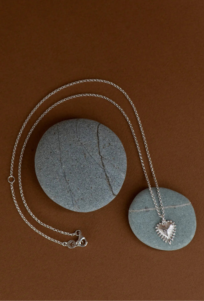Mini Heart Ray Necklace - Sterling Silver-ZOE & MORGAN-P&amp;K The General Store