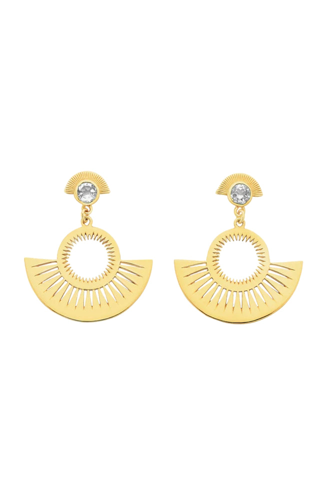 Pocket Full Of Sunshine Earrings - 22K Gold Plate with White Topaz-ZOE & MORGAN-P&amp;K The General Store