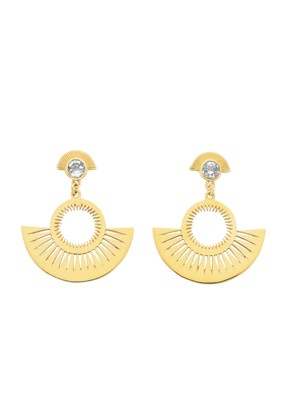 Pocket Full Of Sunshine Earrings - 22K Gold Plate with White Topaz-ZOE & MORGAN-P&K The General Store