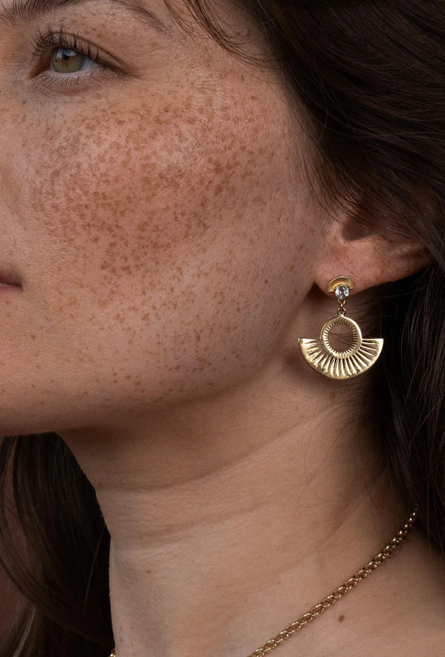 Pocket Full Of Sunshine Earrings - 22K Gold Plate with White Topaz-ZOE & MORGAN-P&amp;K The General Store