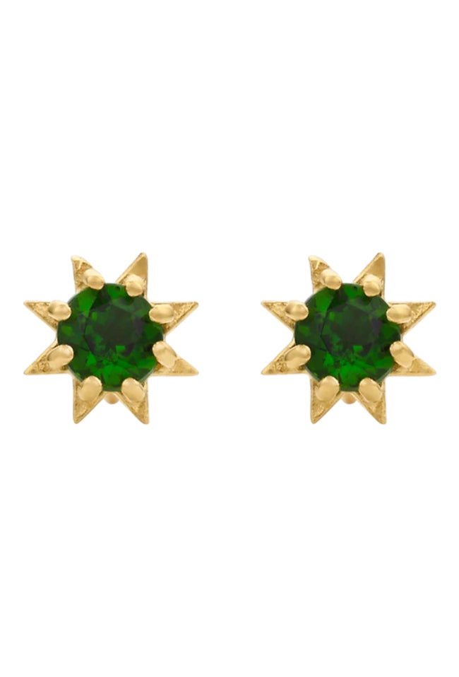 Stella Earrings - 22k Gold Plate with Chrome Diopside-ZOE & MORGAN-P&amp;K The General Store