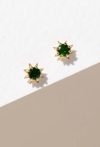 Stella Earrings - 22k Gold Plate with Chrome Diopside-ZOE & MORGAN-P&amp;K The General Store