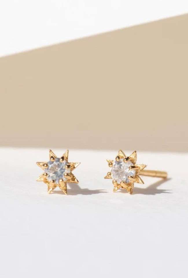 Stella Earrings - 22k Gold Plate with White Zircon-ZOE & MORGAN-P&amp;K The General Store
