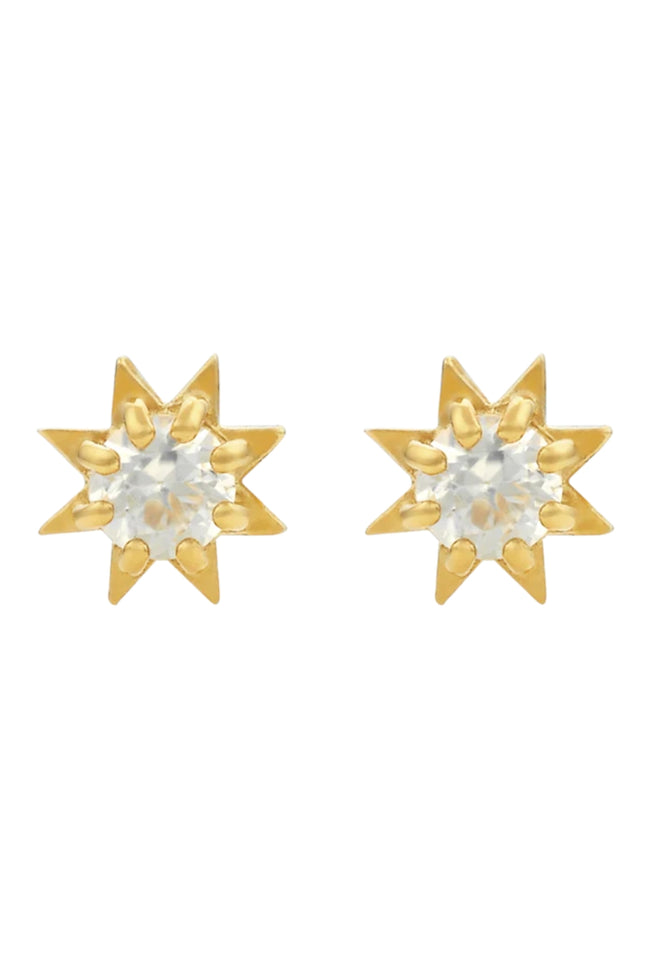 Stella Earrings - 22k Gold Plate with White Zircon-ZOE & MORGAN-P&amp;K The General Store